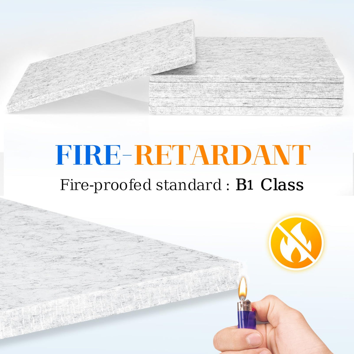 DOLLAR BOSS Felt Cork Board Tiles 6 Pcs 12"x12" Bulletin Board, Light Grey