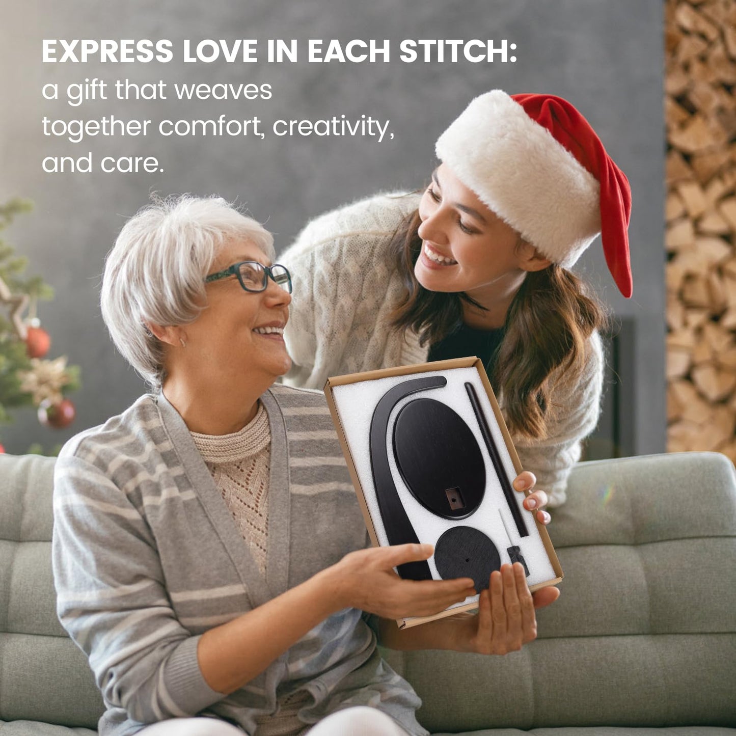 FLYKEY Yarn Holder for Crocheting with Magnetic Yarn Spinner-Black-Enlarged