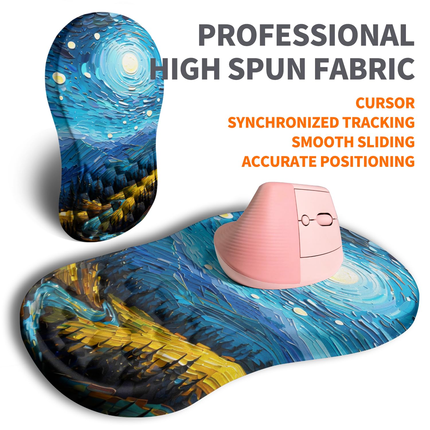 Armanza Ergonomic Joint Wrist Support Mouse Pad with Memory Foam Cushion Massage Bump, Carpal