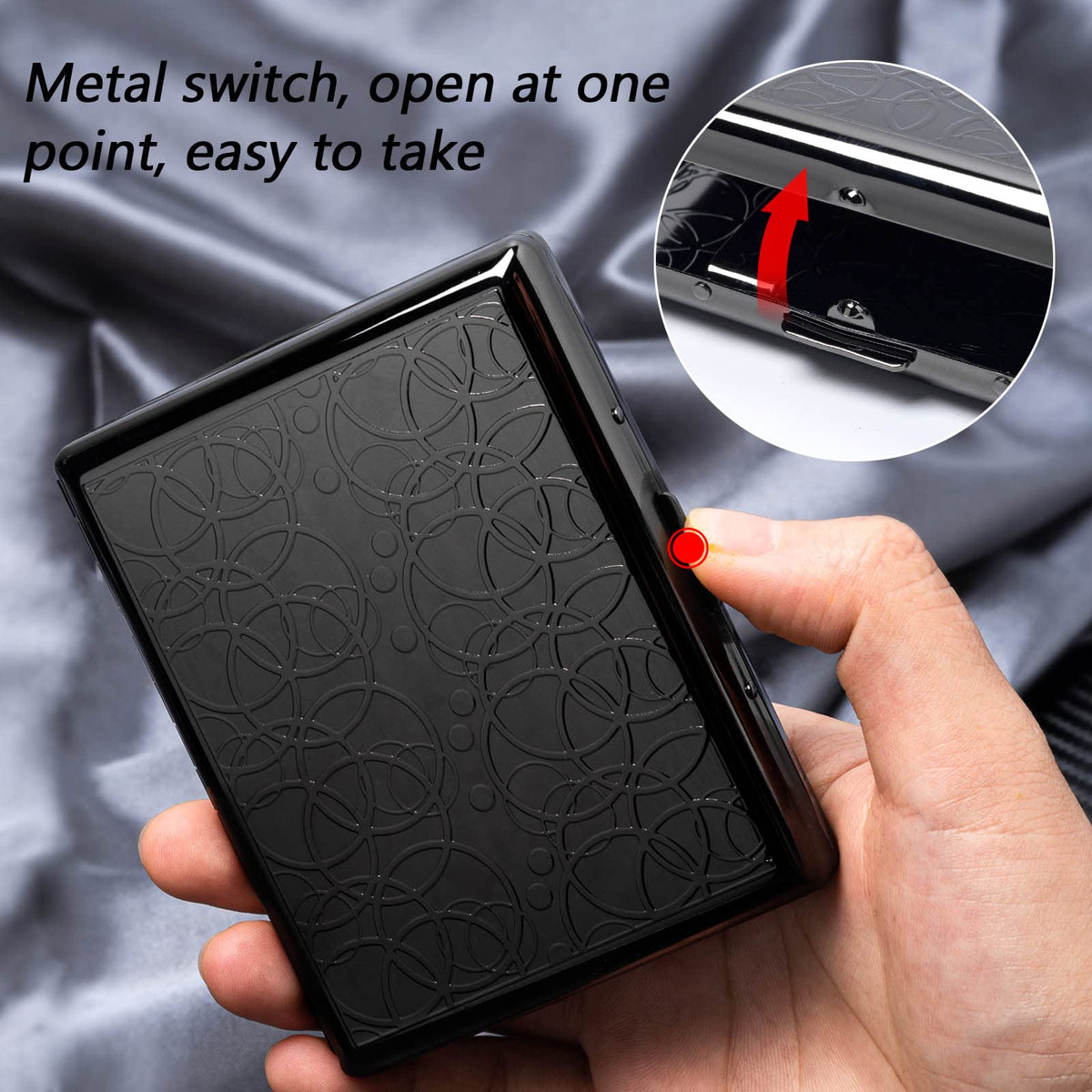 Goshentech Retro case, Metal Plated Metallic Glossy Black,20 Capacity for 100mm Double Sided Spring