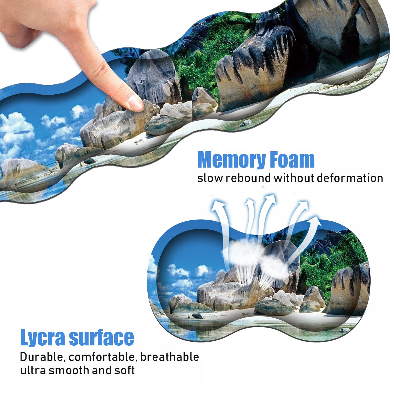 Ergonomic Keyboard Wrist Rest & Mouse Pad Wrist Rest Set, Large XXL Gaming Desk Mat 31.5"x