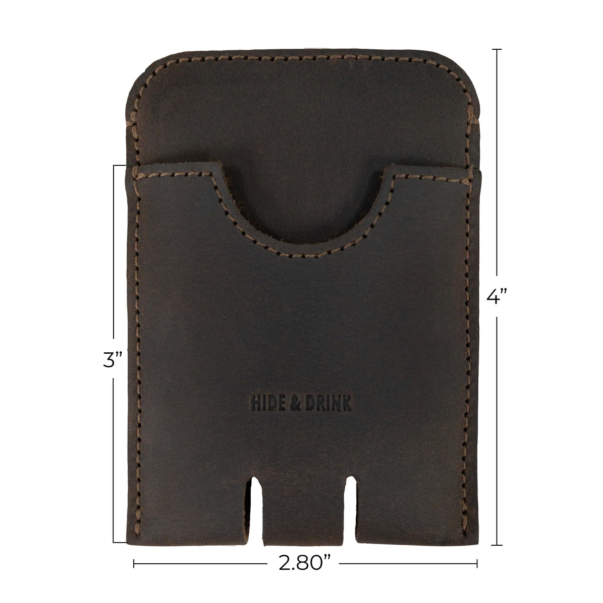 Hide & Drink, Business Push Card Holder, Minimalist Cash Organizer Handmade from Full Grain Leather