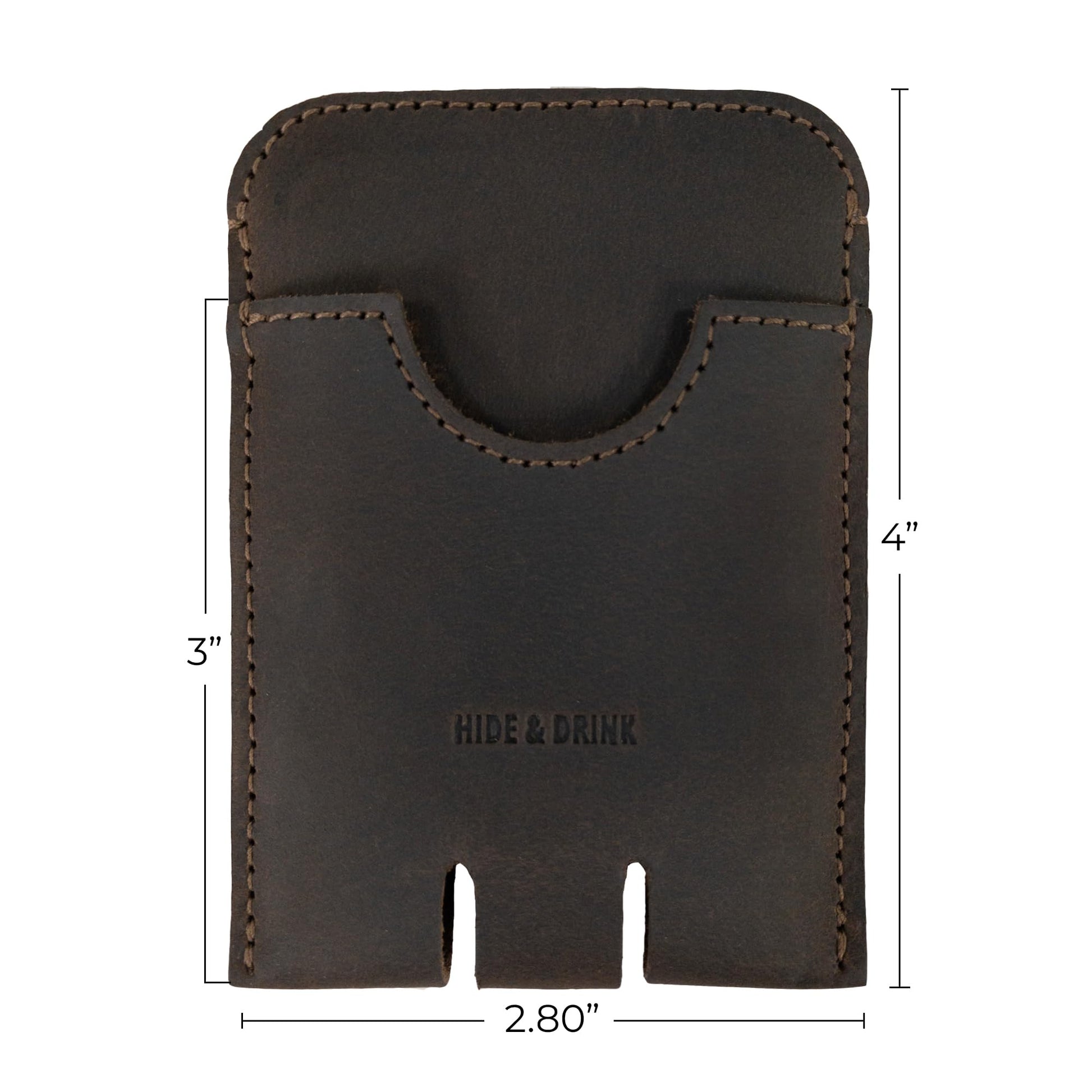 Hide & Drink, Business Push Card Holder, Minimalist Cash Organizer Handmade from Full Grain Leather