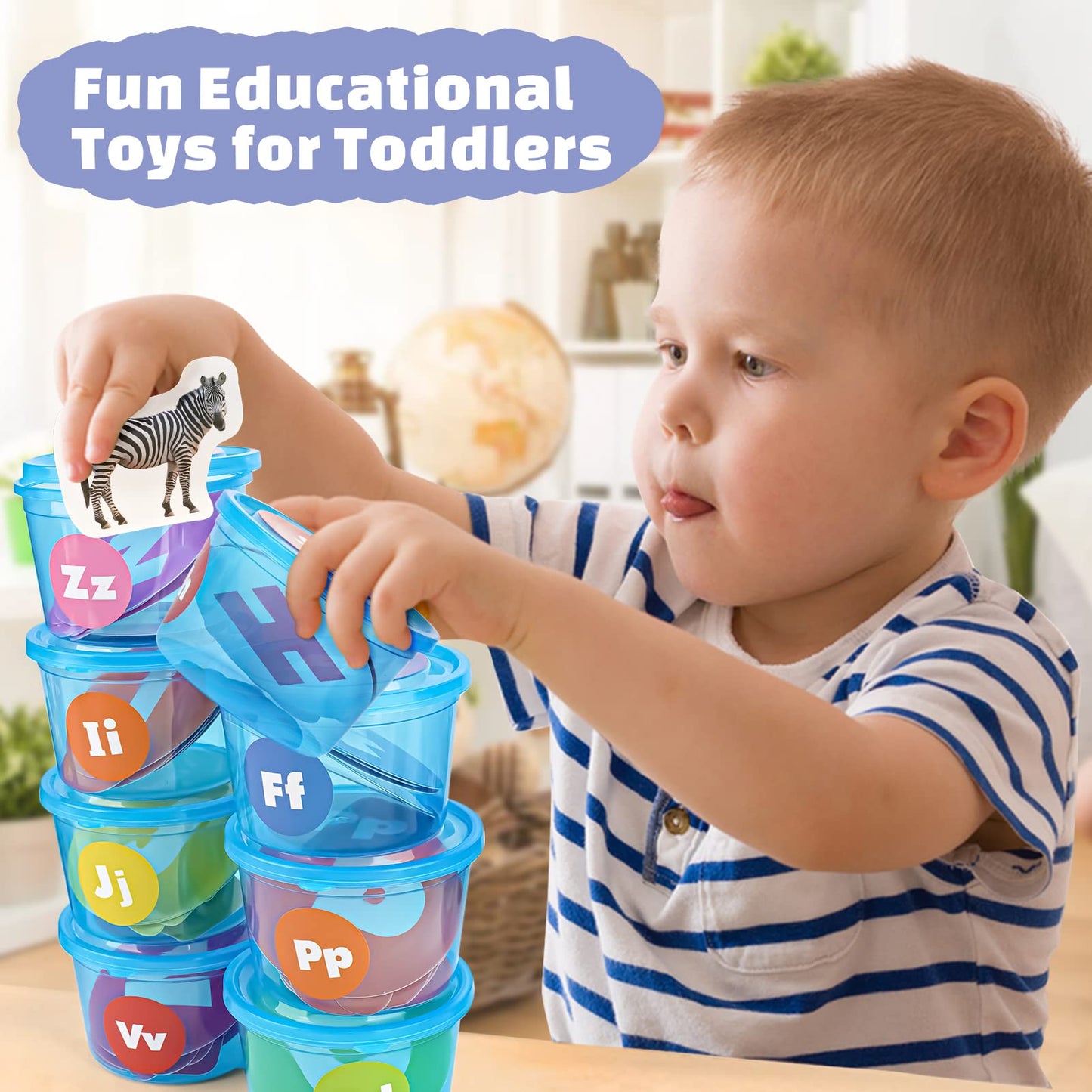 Joyreal Alphabet Learning Toys for Toddler 3+ Year Old Alphabet Soup Sorter