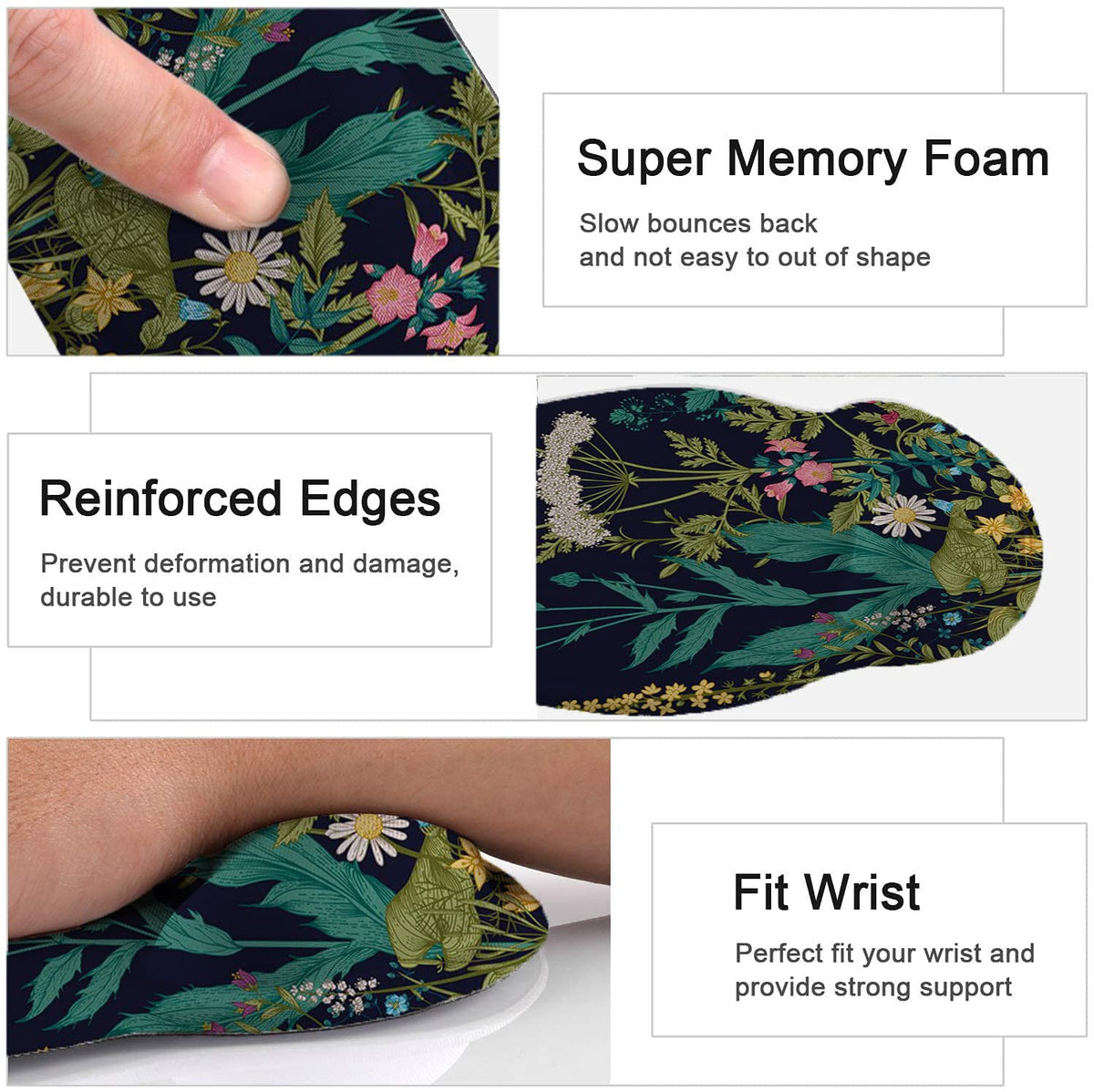 Lateefah Mouse Pad with Wrist Rest, 3-in-1 Gaming Mouse Pad, Keyboard Wrist Rest, Ergonomic Memory