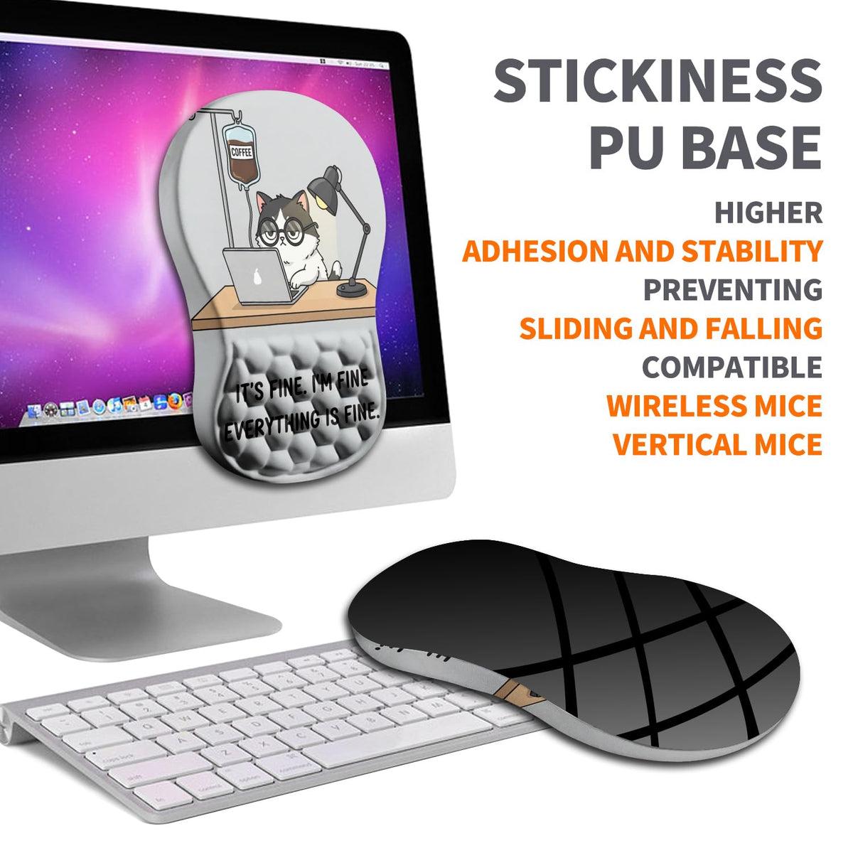 Armanza Ergonomic Joint Wrist Support Mouse Pad with Memory Foam Cushion Massage Bump, Carpal