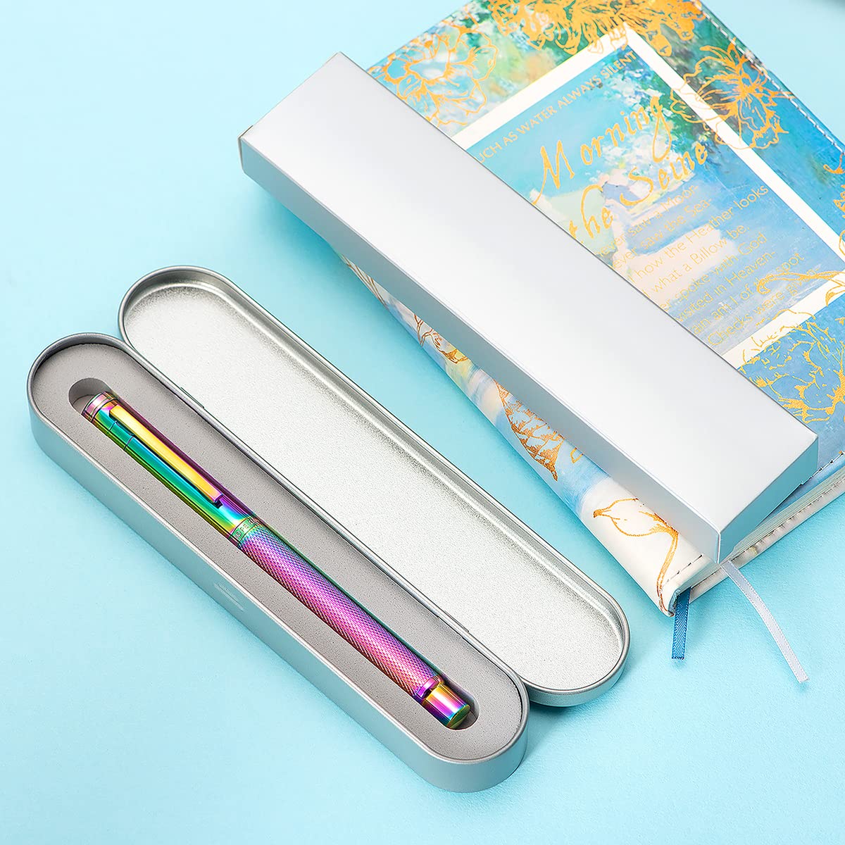 Hongdian Rainbow Forest Fountain Pen Blade Nib Classic Design Calligraphy Pen with Converter and