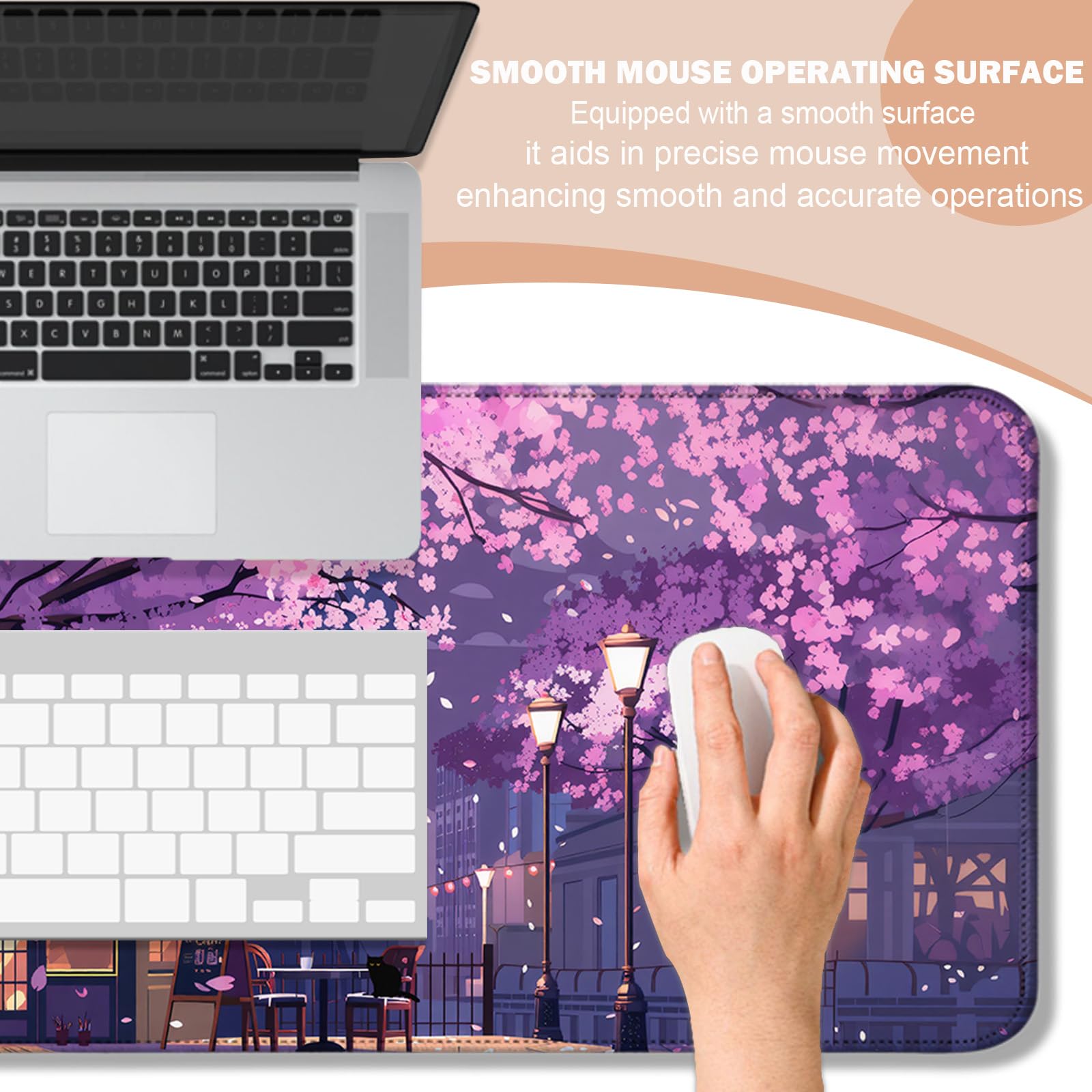 AYKDTFN Coffee Shop Large Mouse Pad & Desk Mat for Gaming, Office & Home