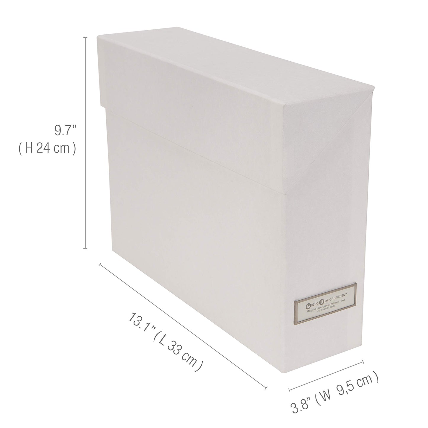 Bigso Lovisa Fiberboard Label Frame 12 File Storage Box | Document Organizer for Important