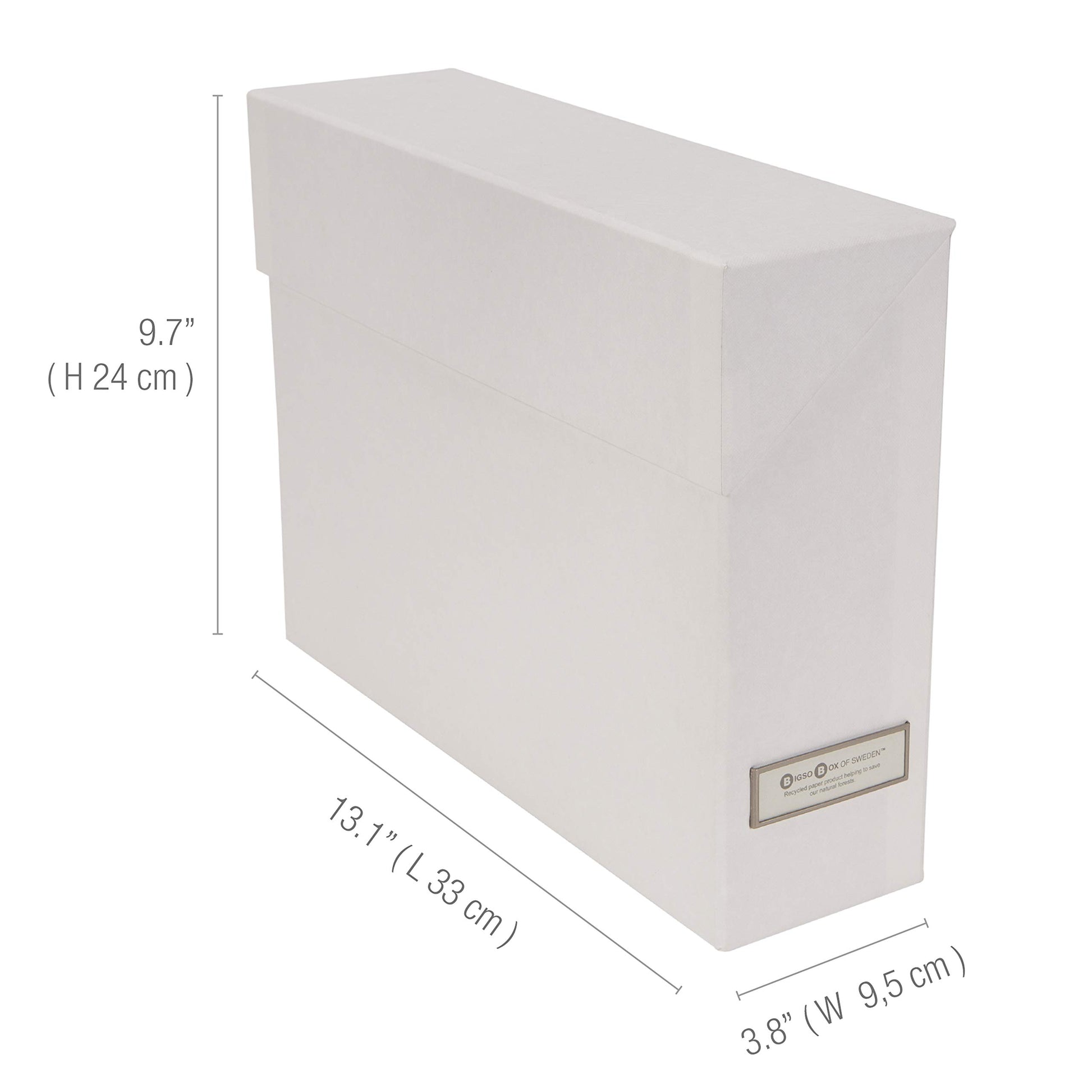 Bigso Lovisa Fiberboard Label Frame 12 File Storage Box | Document Organizer for Important