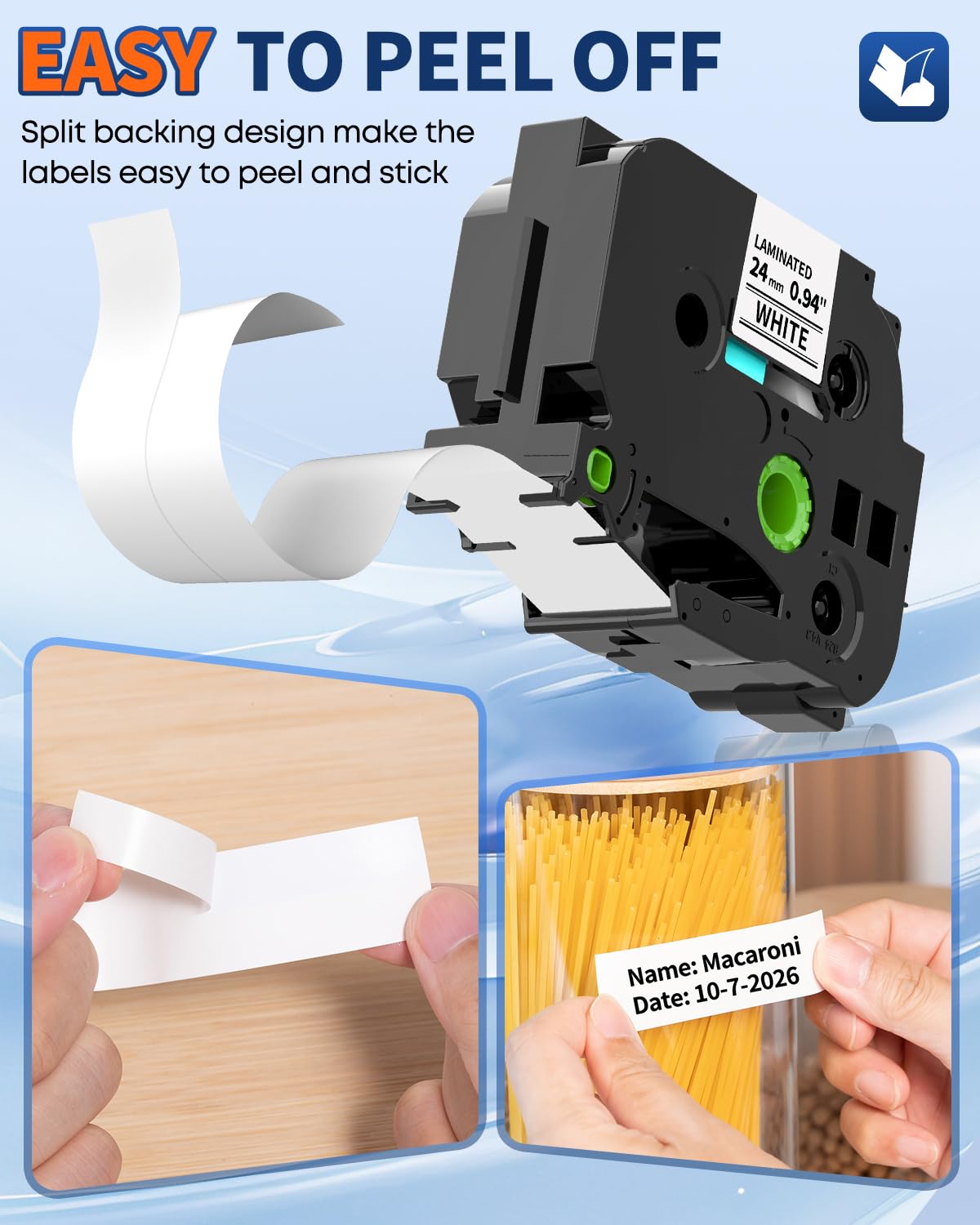 24mm TZe TZ Tape Replacement for Brother P Touch Label Maker Tape Colored