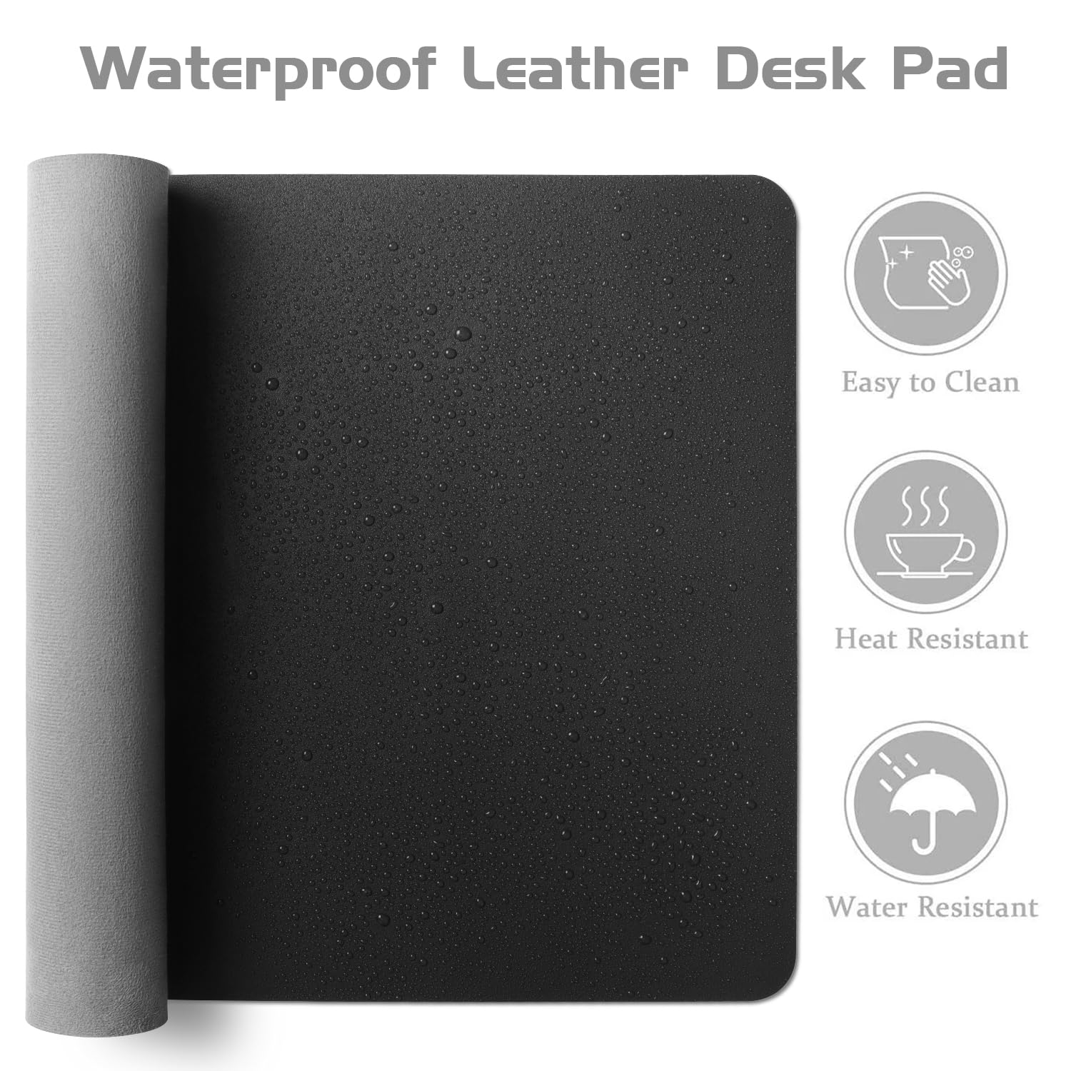 Aothia Leather Desk Pad Protector, Office Desk Mat, Large Mouse Pad, Laptop Desk Pad, Non-Slip PU