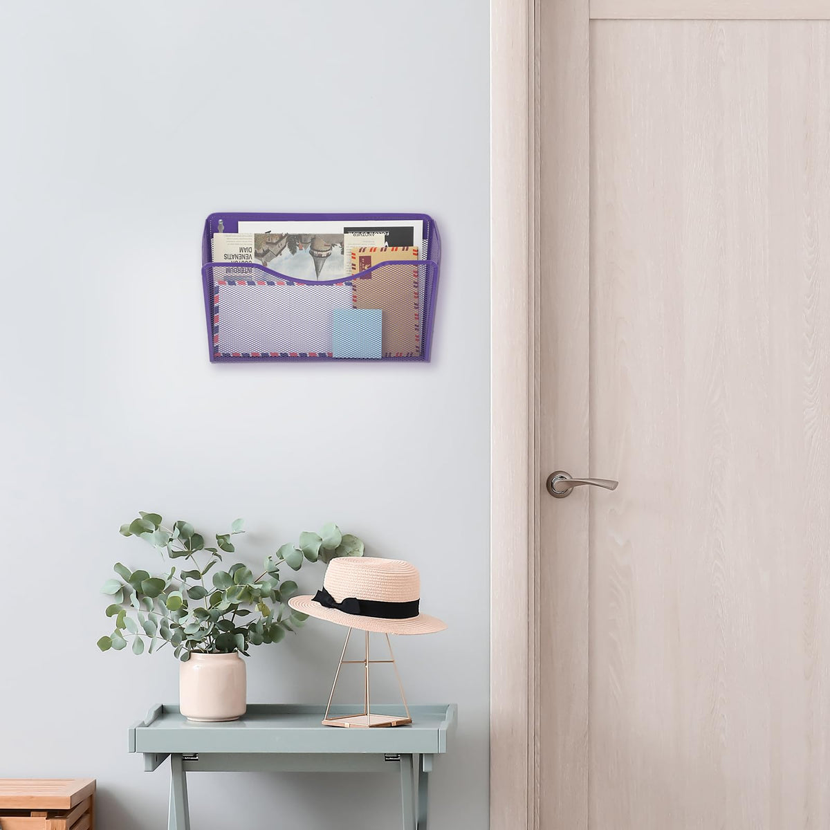 EASEPRES 3 Single Pocket Mesh Hanging File Organizer, Vertical Wall Mounted Magazine File Holder