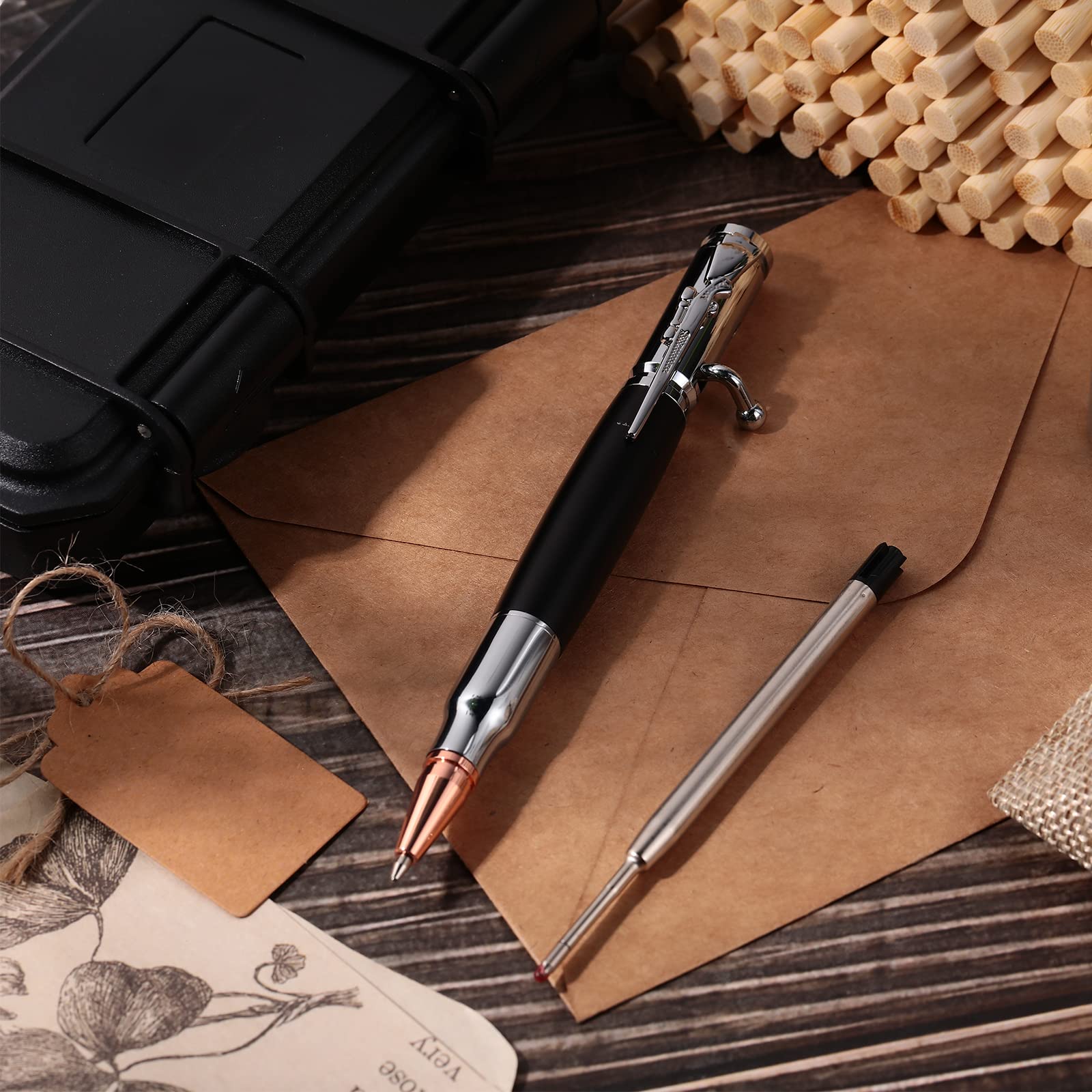 Crtiin Bolt Action Pen Bullet Pen with Gift Box Ballpoint Solid for Gun Lover with Black Ink