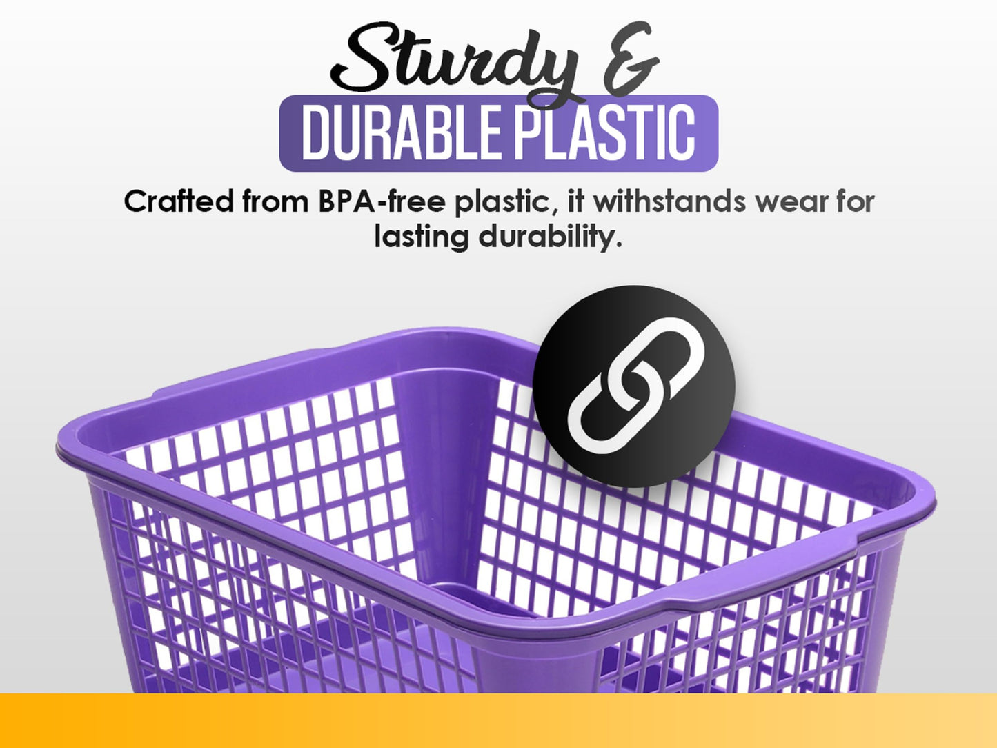 YBM HOME Plastic Perforated Storage Basket Bin Office Drawer, Shelf Desktop Countertop Tray