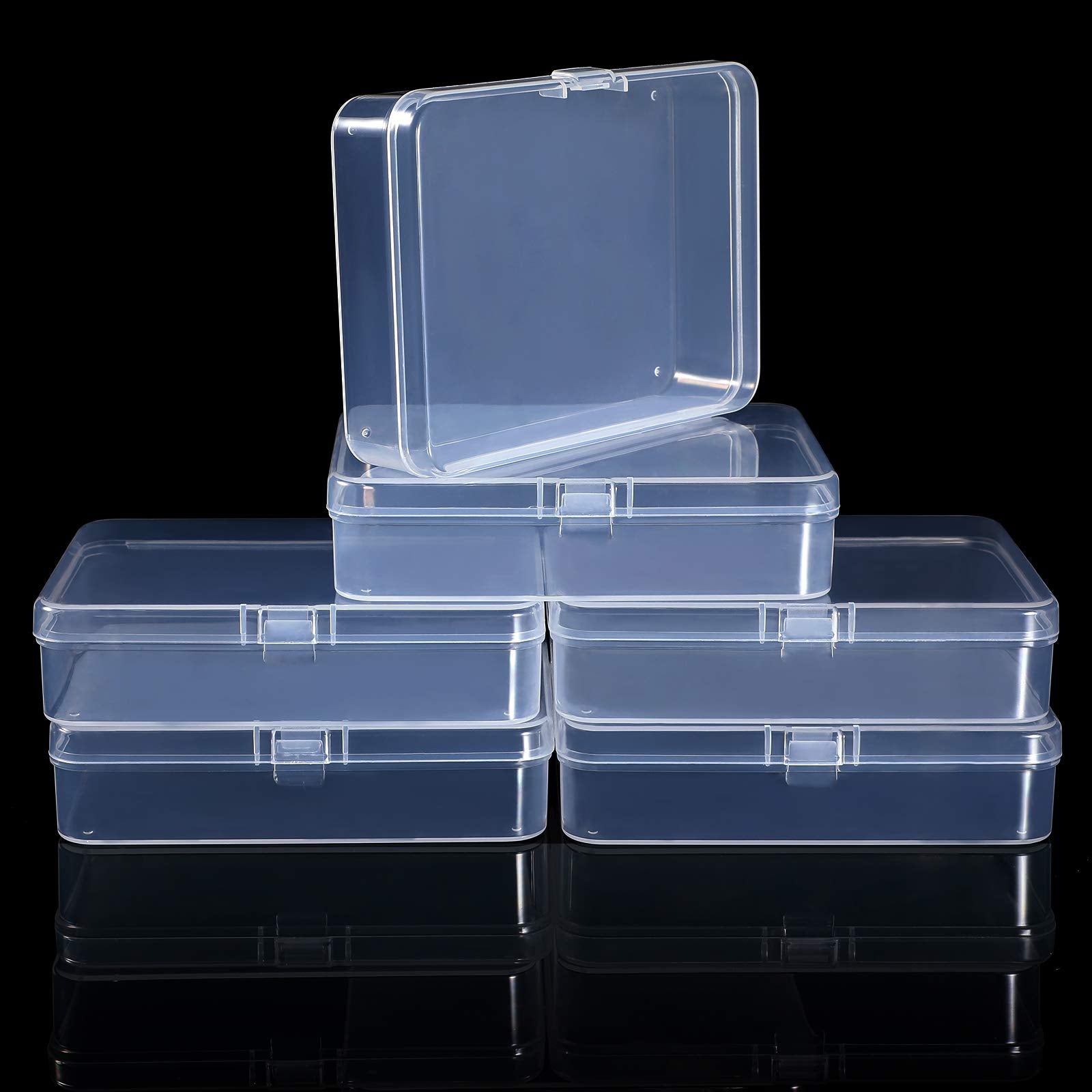 Jetec 18 Pieces Small Clear Plastic Storage Box, 4.5 x 3.3 x 1.2 Inch