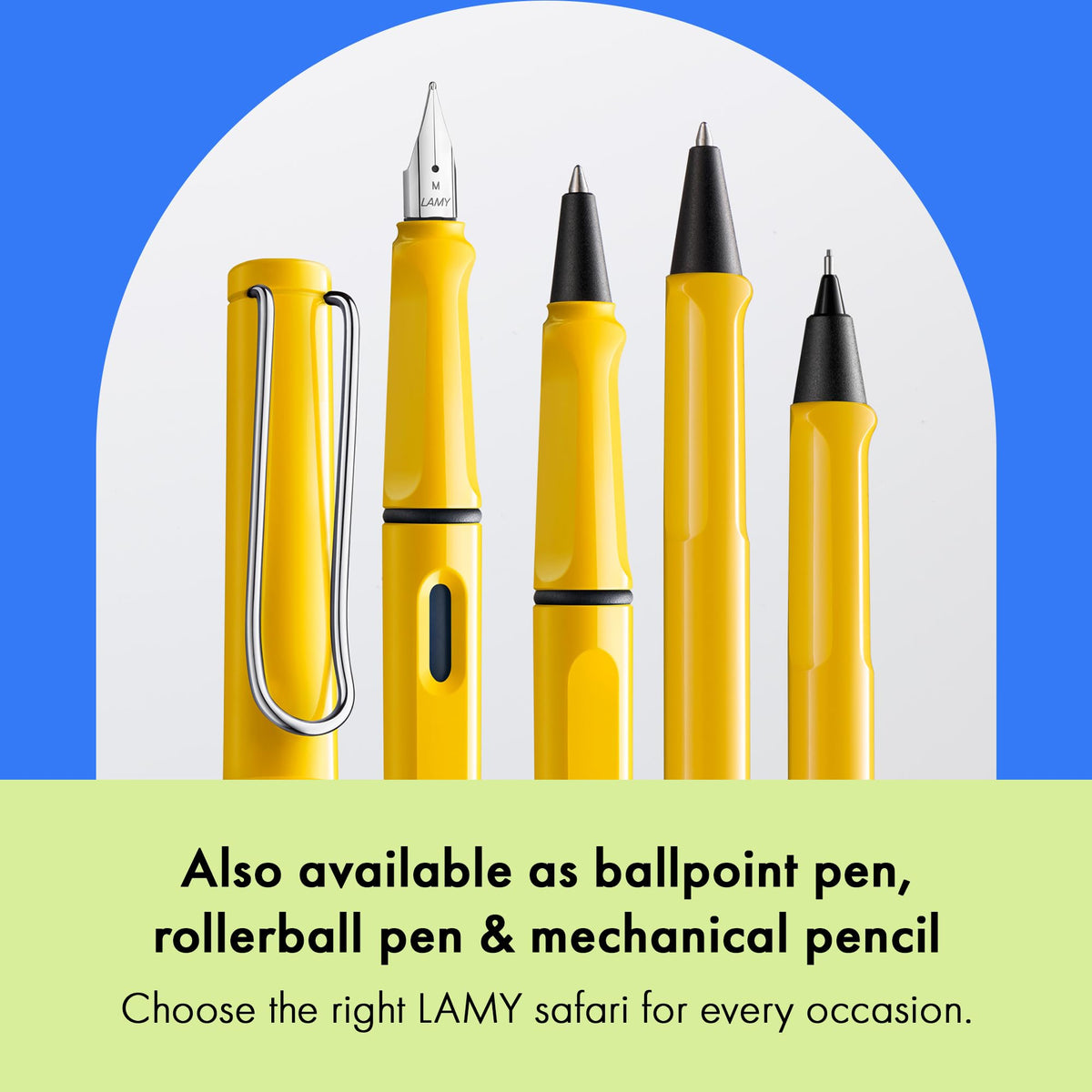 LAMY safari yellow - Fountain Pen with ergonomic grip & polished steel nib in size B - ideal for
