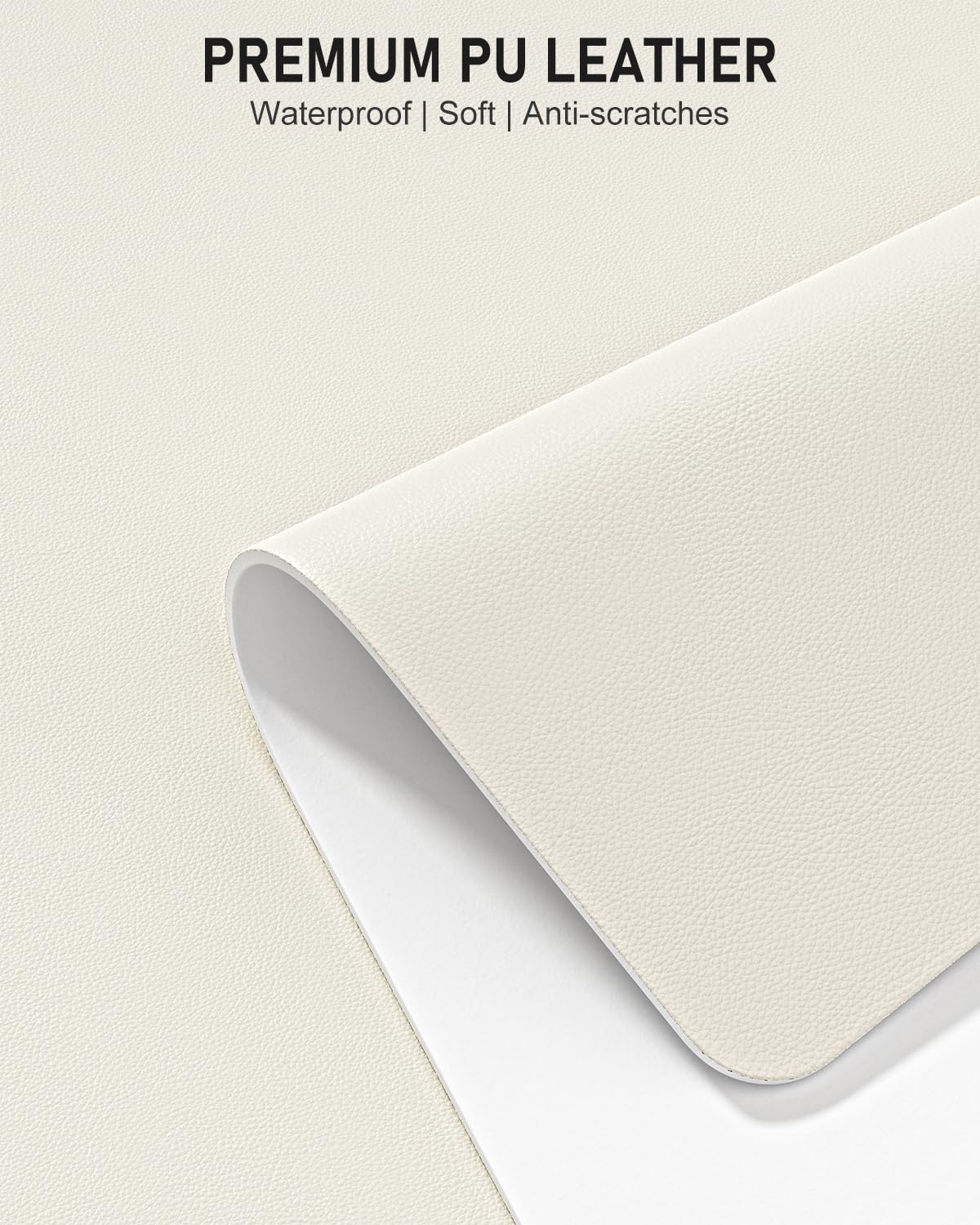 Niniubye Desk Pad, 48" x 17" PU Leather Non-Slip Desk Mat Large Mouse Pad for Desktop, Waterproof