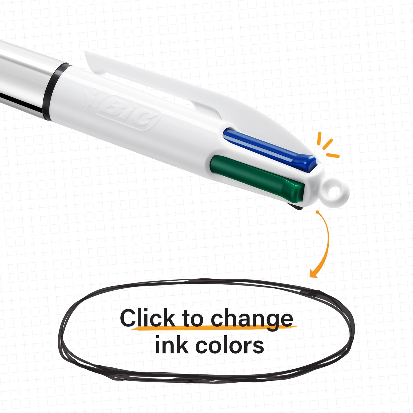 BIC 4 Colours Rose Gold Pen, Multi Coloured Pens All In One, Retractable Ballpoint Pen, Medium