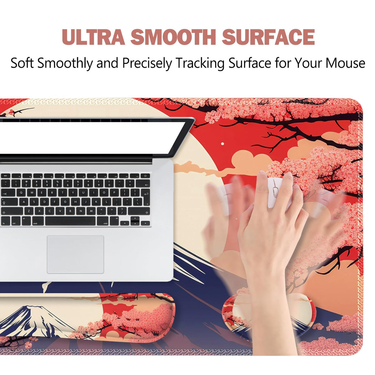 ToLuLu Large Mouse Pad Desk Pad Set, Wrist Rest Support Desk Mat for Keyboard Mouse, 4PCS