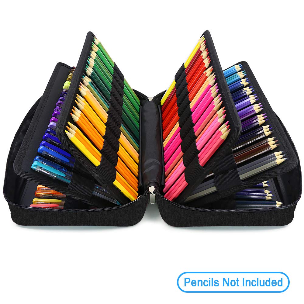 YOUSHARES Big Capacity Colored Pencil Case - 300 Slots large Pen Case Organizer with Multilayer