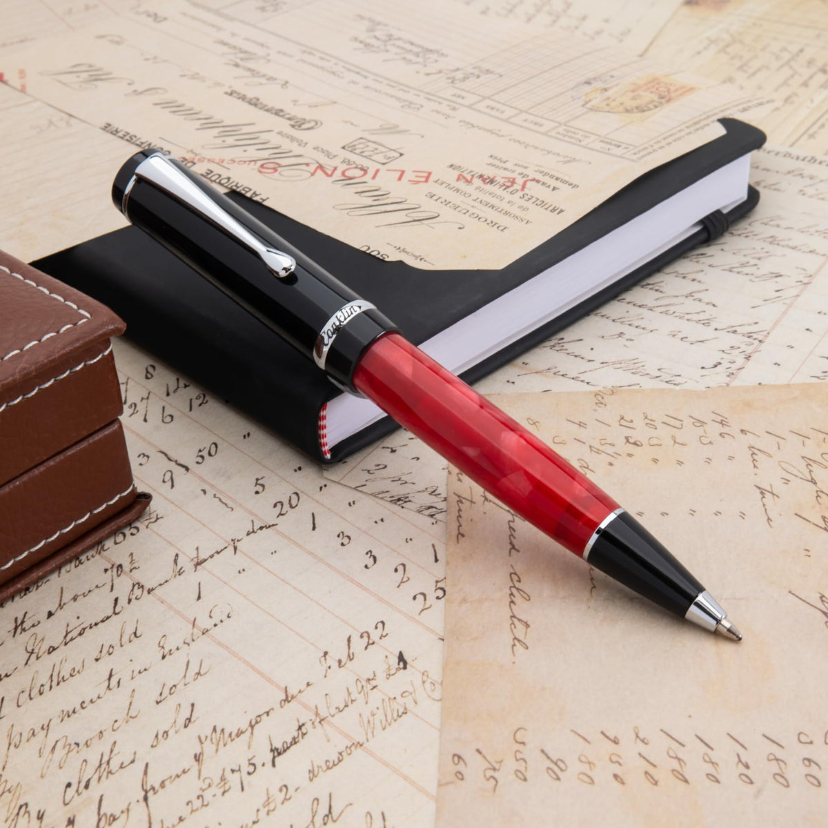 Conklin Duragraph Ballpoint Pen in Red Nights – Luxury Writing Instrument with Smooth Twist-Action