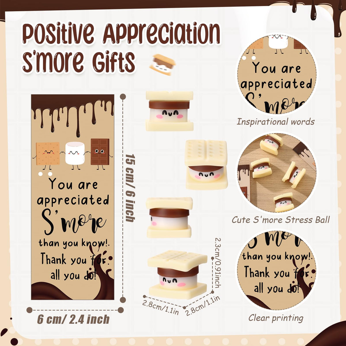 TecUnite S'more Marshmallow 20 Sets Classroom Motivation Gifts Bulk