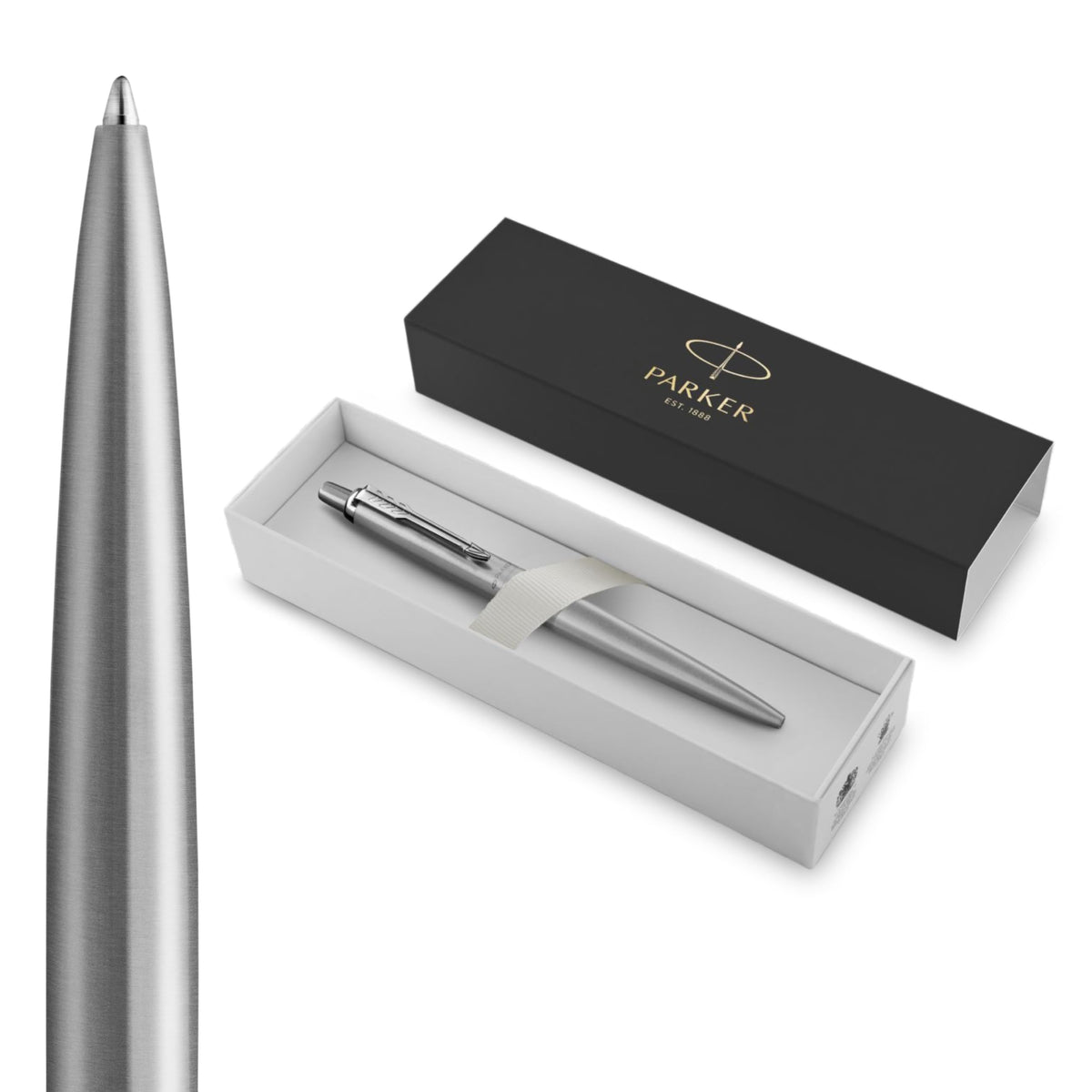 Parker Jotter XL Monochrome Collection, Stainless Steel, Medium Point, Ballpoint Pen with Blue Ink