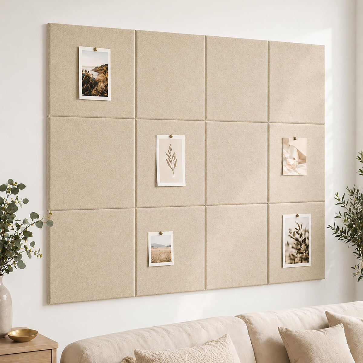 Baysola Felt Bulletin Board Tiles, Cork Board Alternative, 48 x 36 in