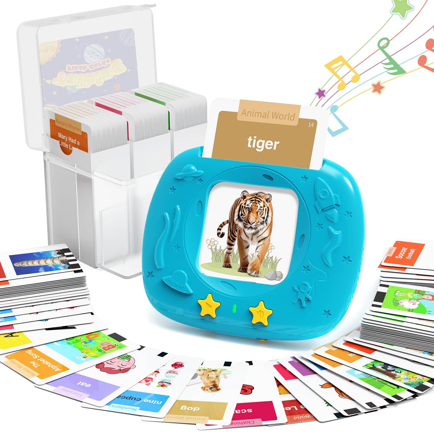 HOMESTEC Toddler Talking Flash Cards with 216 Double Sided Cards