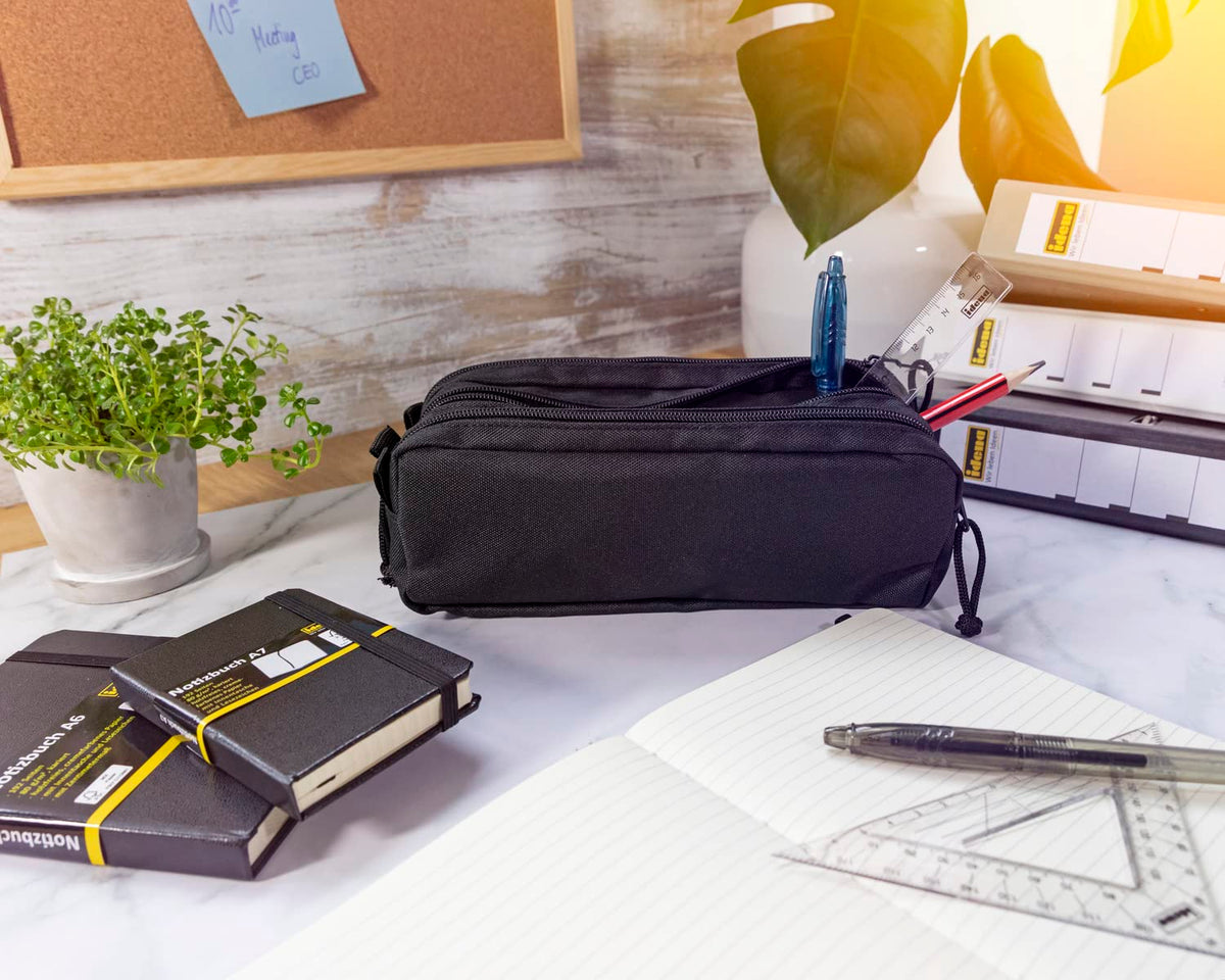 Idena 20121 – Pencil Case with 3 Zipped Compartments, Approx. 9 x 23 x 10 cm Large Pencil Case in