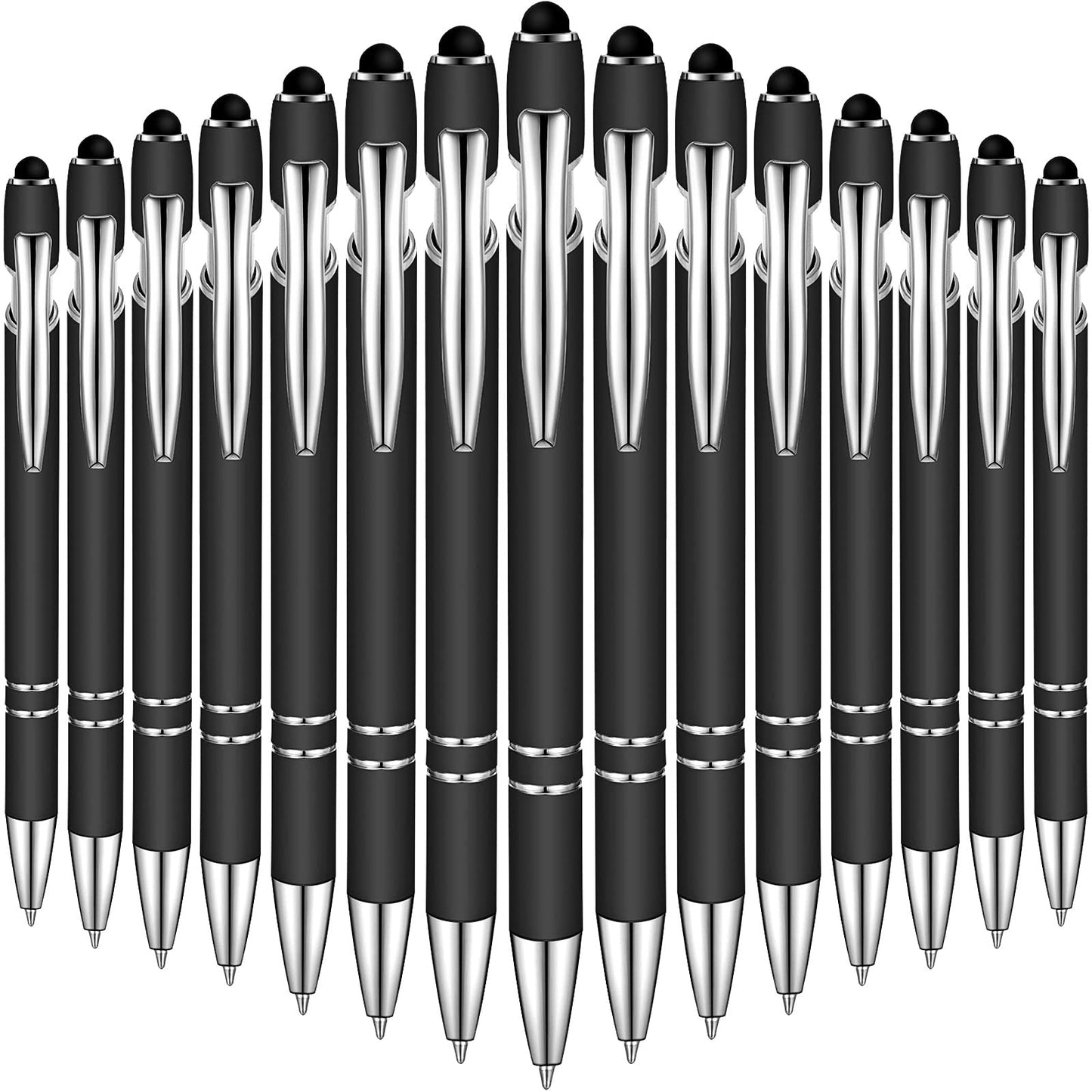 Zonon 38 Pieces Rubberized Ballpoint Pen with Stylus Tip Stylish Metal Pen Capacitive Styli with