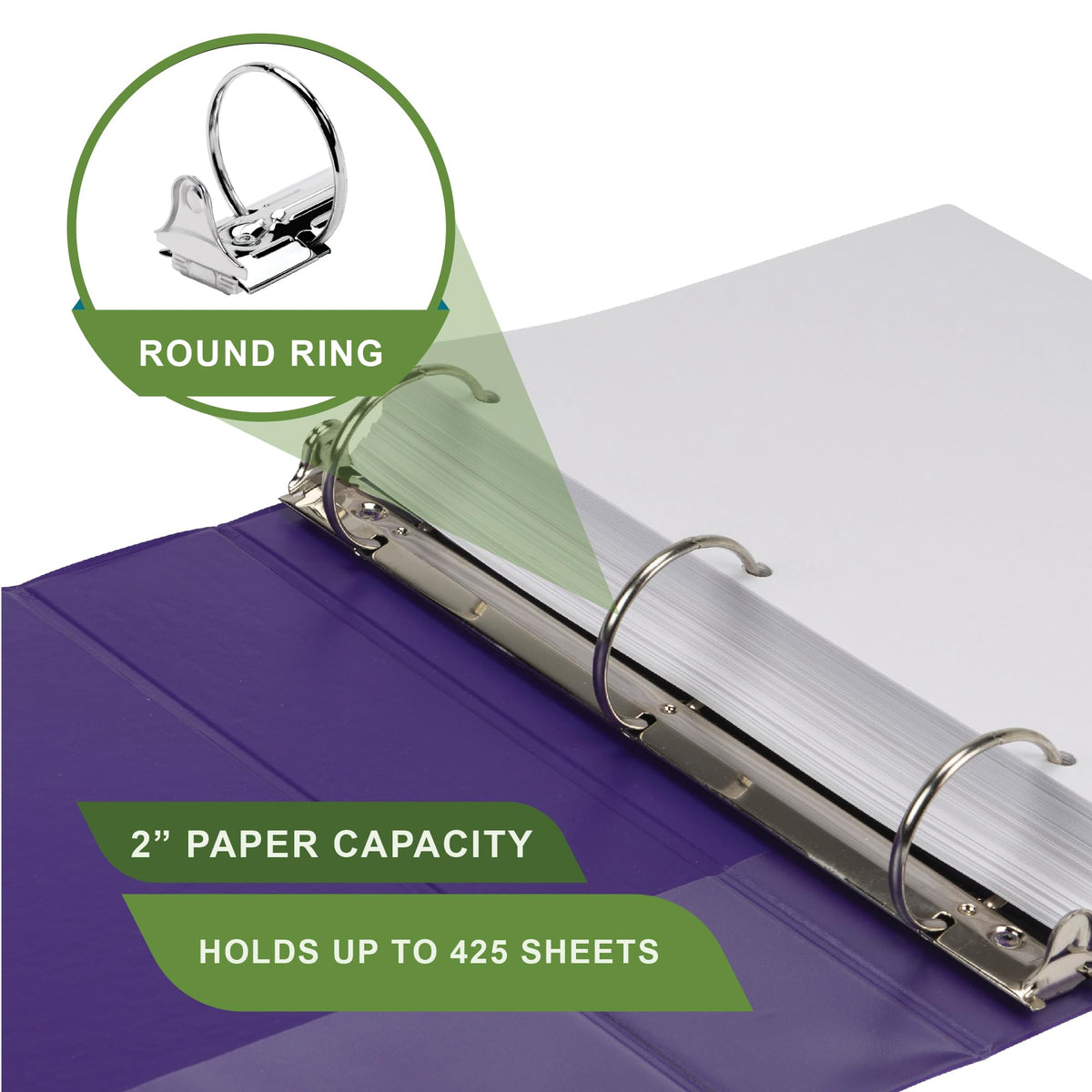 Samsill Plant-Based 2 Inch Durable Round Ring, View Binder, Eco-Friendly, USDA Certified Biobased