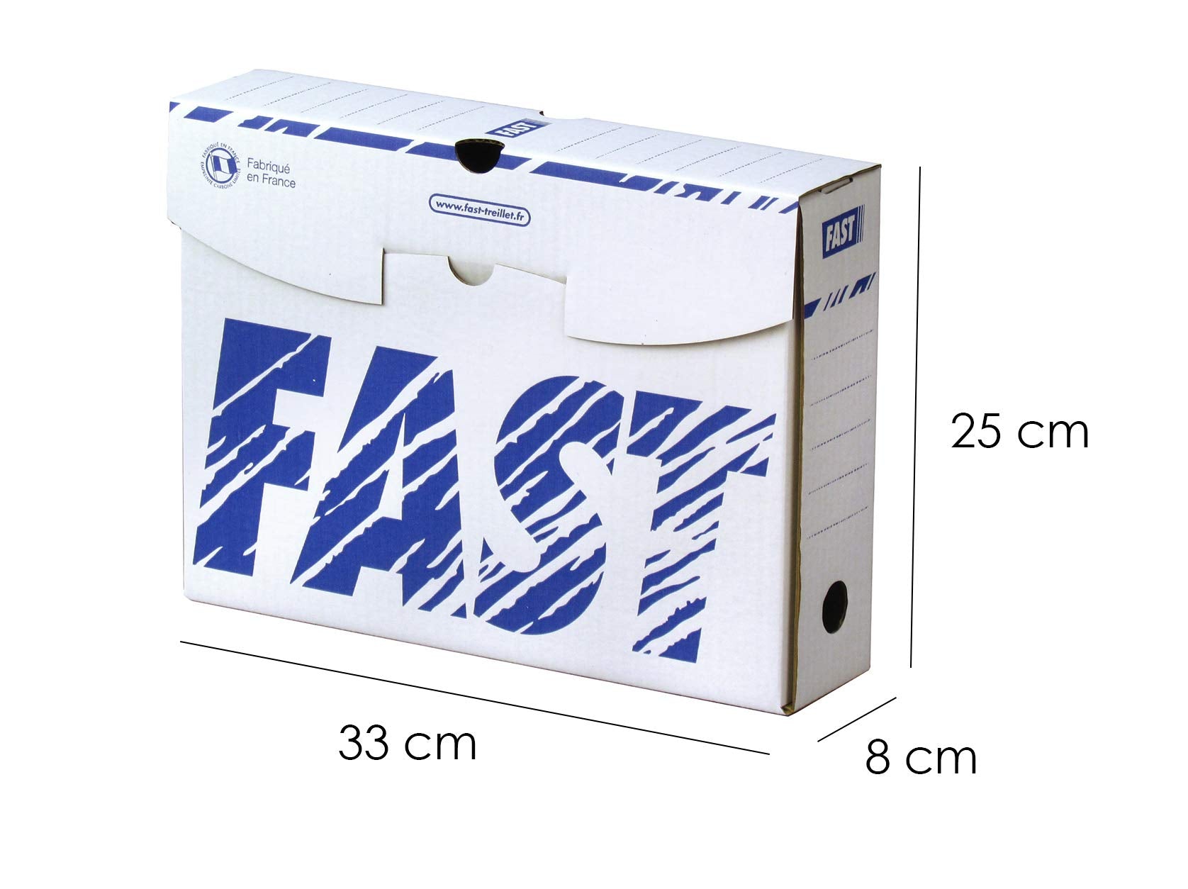 Manual Fast Archive Boxes (Pack of 10 8 cm Spine 25X33 White/Blue