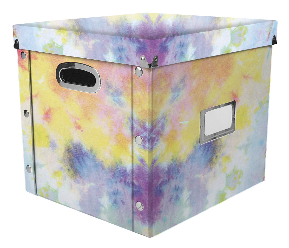Snap-N-Store 12 In Vinyl Record Box, LP Holder with Lid, Tie Dye