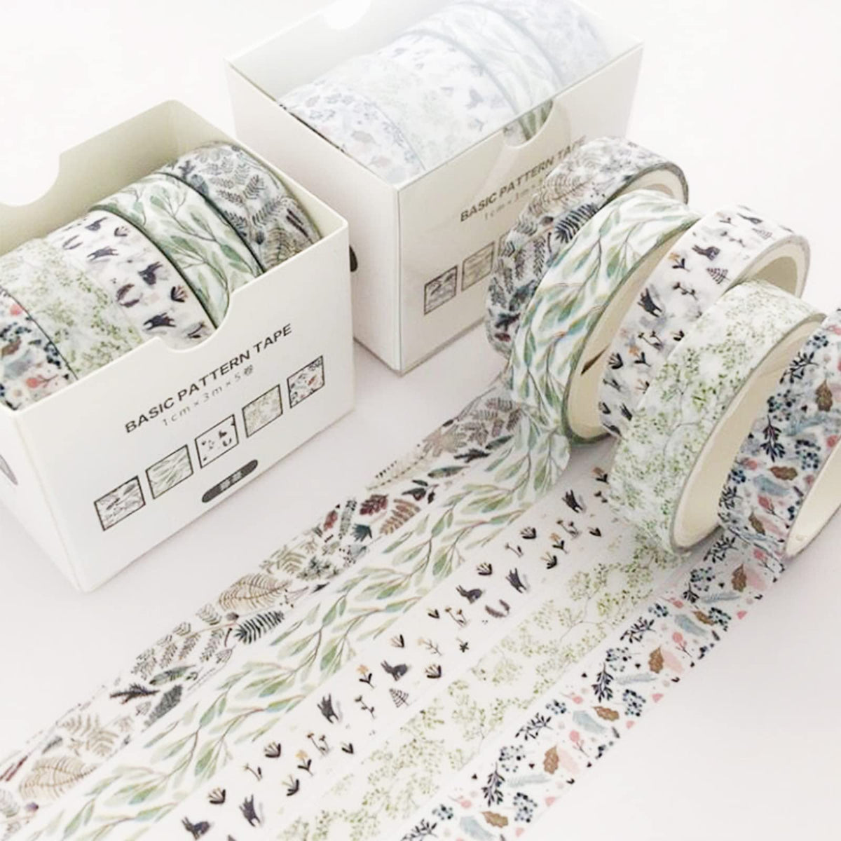 YUBX 5 Rolls Washi Tape Set Creative Basic Skinny Decorative Tapes for Arts, DIY Crafts, Bullet