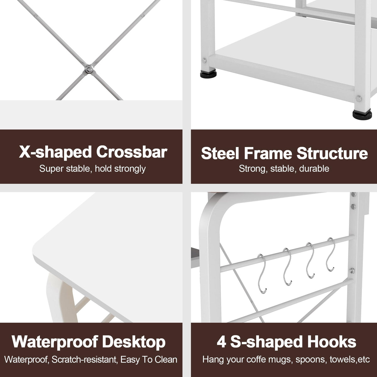 soges Kitchen Standing Baker's Rack, Utility Microwave Oven Stand, Multi-Layers Kitchen Storage