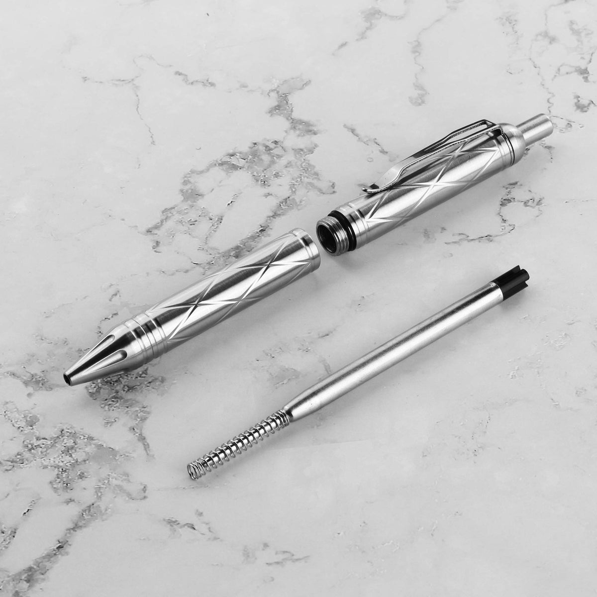 SMOOTHERPRO Stainless Steel Click Pen, Compatible with Parker Refill