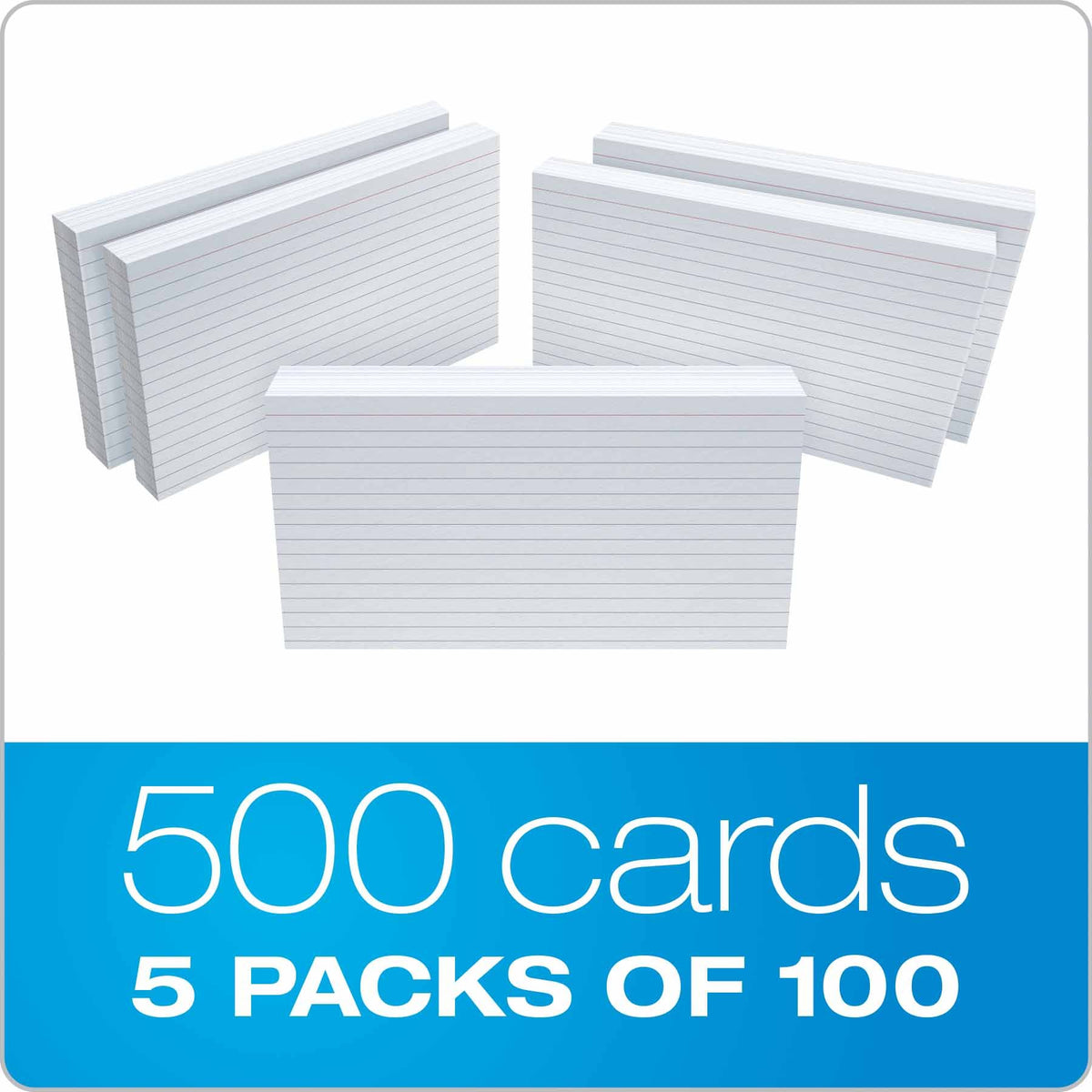 Oxford 51EE Ruled Index Cards, 5" x 8", White, 500 Cards (5 Packs of 100) (51)