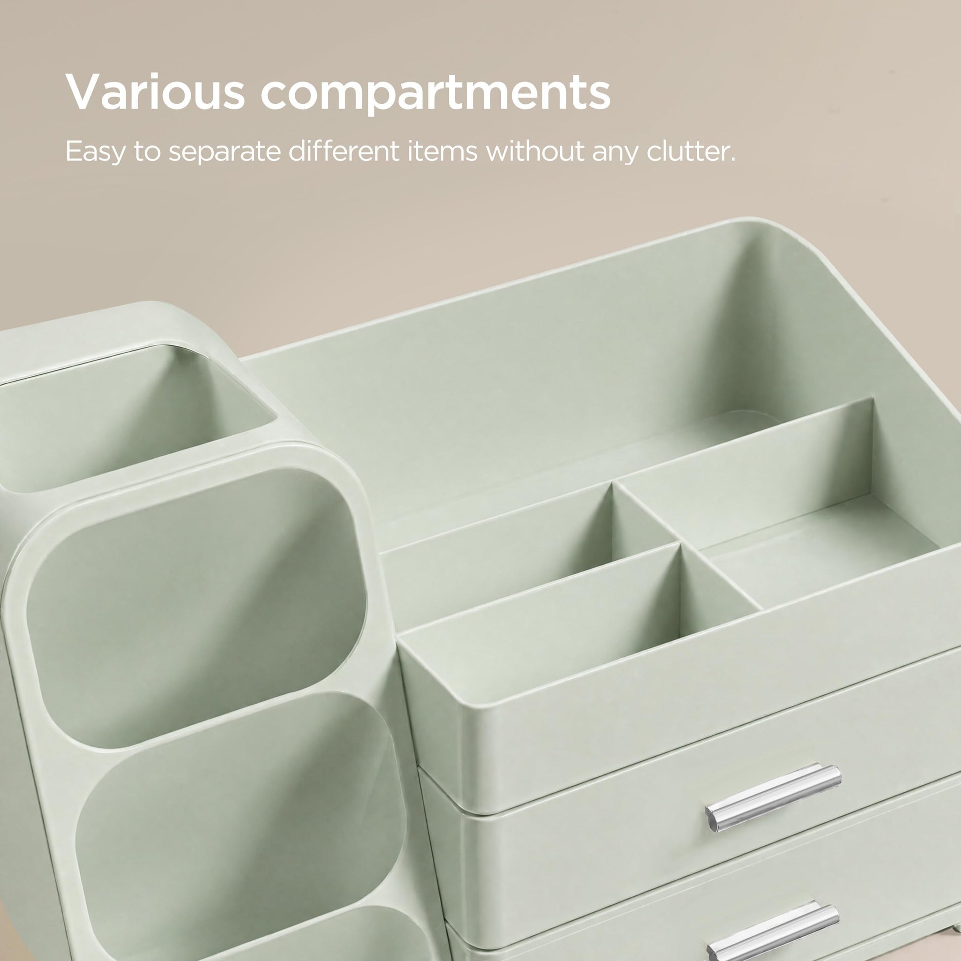 HBlife Desk Organizer with Pen Pencil Holder for Desk, Pen Organizer with 2 Drawers, Desk