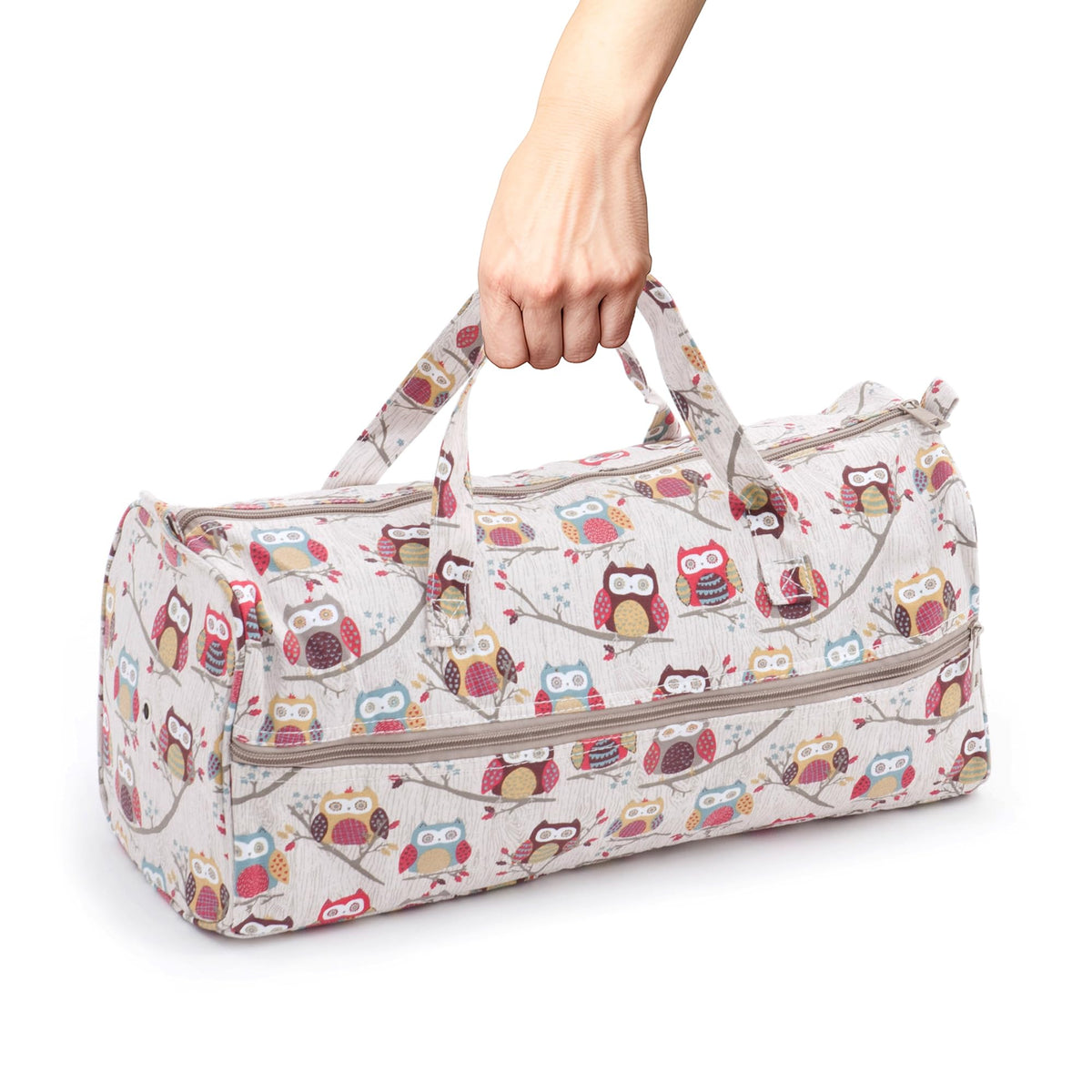 Hobby Gift Knitting Bag Large Yarn Storage Bag with Zippered Compartments for Knitting Needles