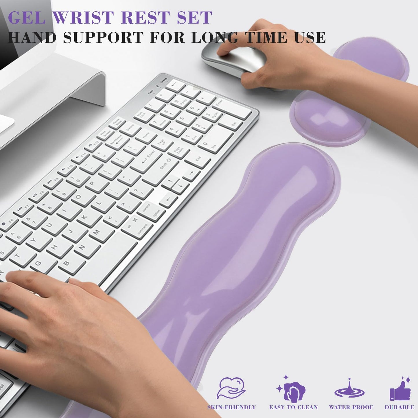 ABRONDA Gel Wrist Rest for Keyboard and Mouse, Wrist Rest for Keyboard, Mouse Wrist Support, Pain