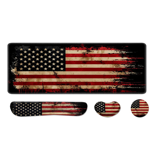 Desk Pad and Keyboard Wrist Rest, Large Mouse Pad + Keyboard Pad+Mouse Wrist Support, Non-Slip Desk
