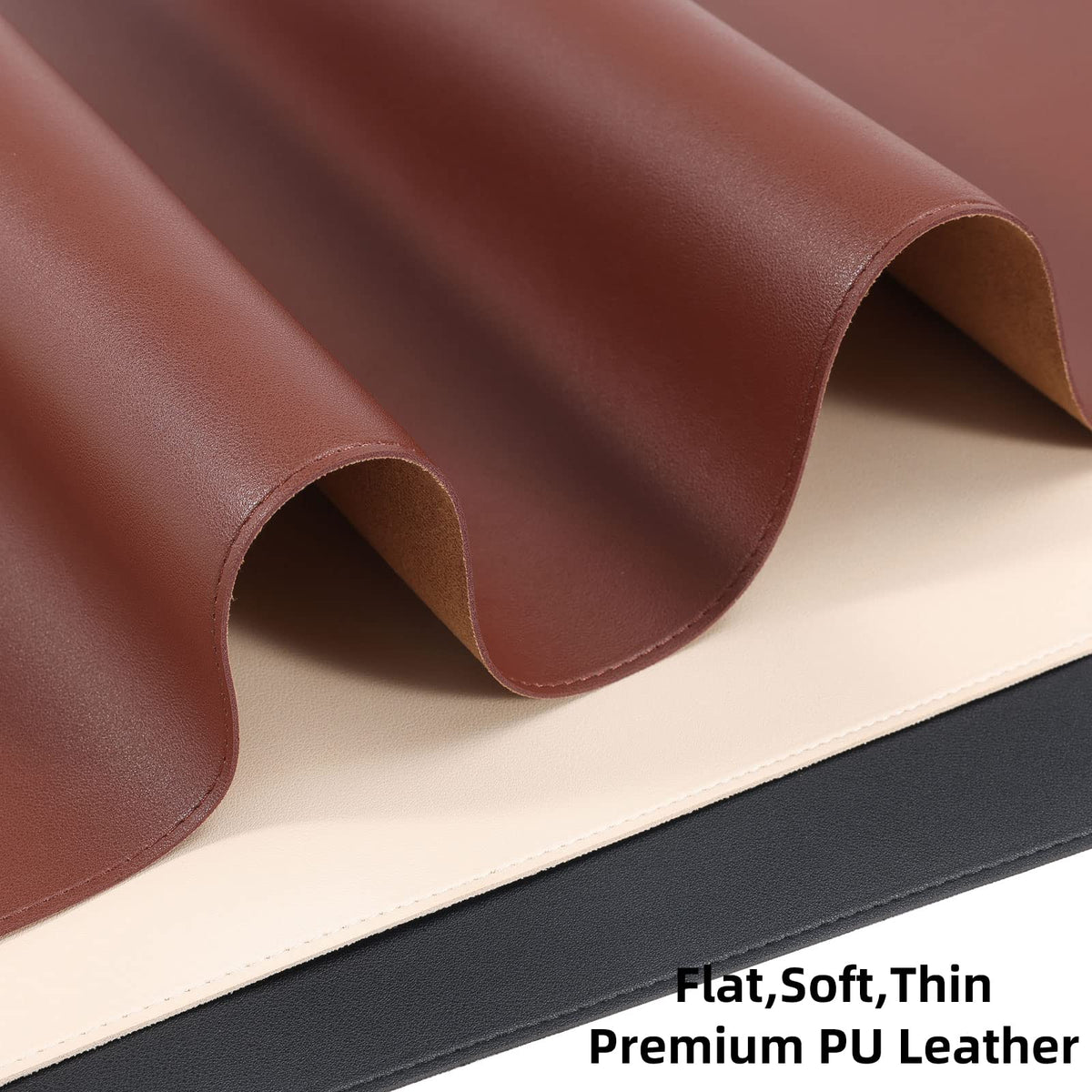 Wolaile PU Leather Desk Pad Blotter 27x13 inches,Non-Slip Base Waterproof Surface Office Desk