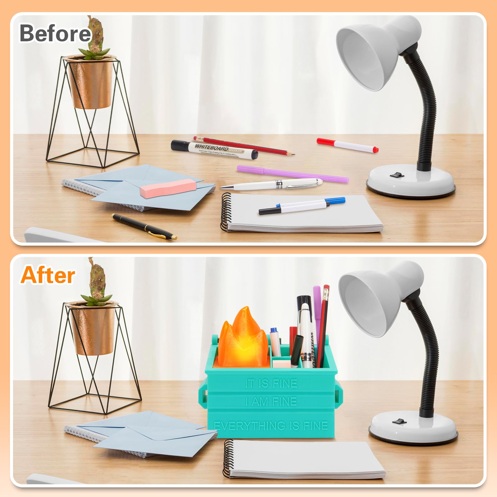 Dalycro Dumpster Fire Pencil Holder Fun Desk Accessories