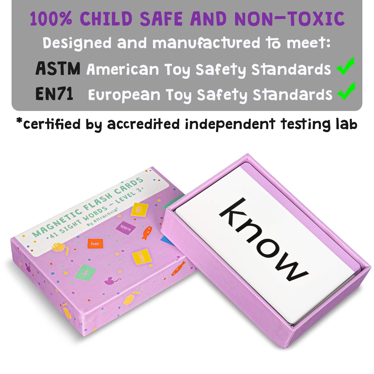 Attractivia 1st Grade Sight Words Magnetic Flash Cards(First Grade) - 41 Sturdy Large Dolch Cards