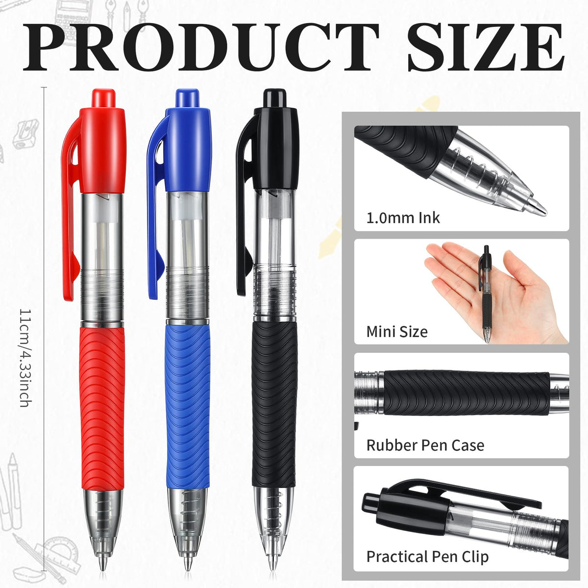 Sayglossy Mini Ballpoint Pens Small Pocket 1.0mm mini ink Pens Short Pen for Badge Office School