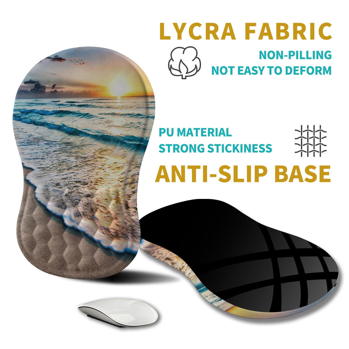 Hokafenle Ergonomic Mouse Pad Wrist Support, Wrist Rest Mousepad for Carpal Tunnel Pain Relief with