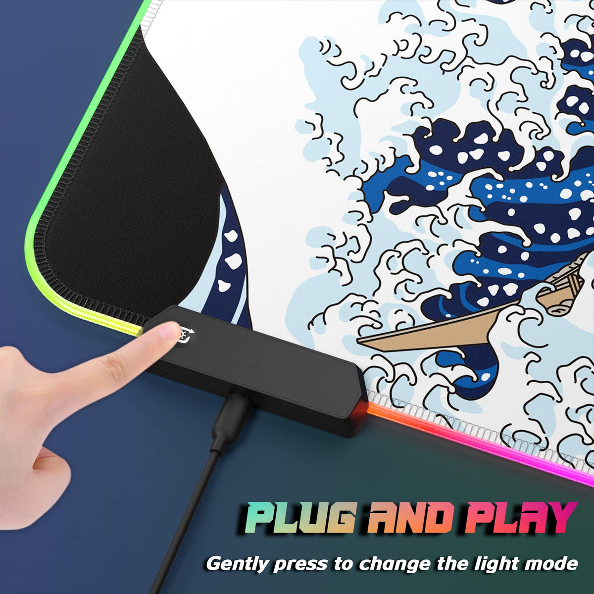 ITNRSIIET RGB Gaming Mouse Pad, Full Desk XL Extended Large Gaming Mousepad, 12 Lighting Modes 30%