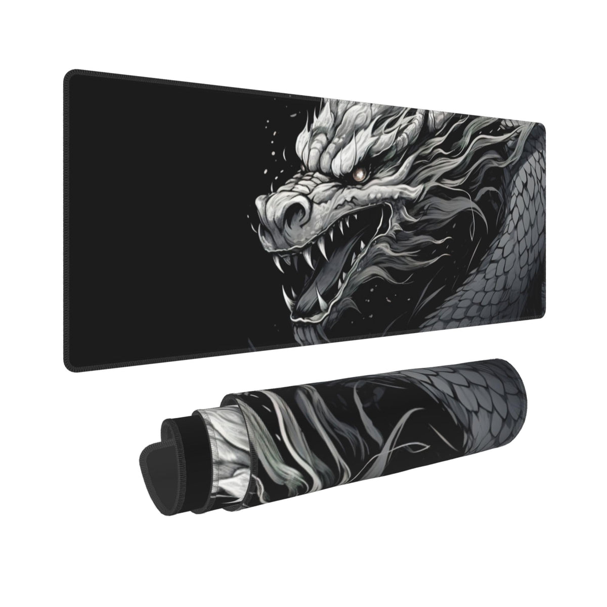 DNOVING Large Size Eastern Dragon Print Gaming Mouse Pad 31.5 x 12 Inch, Stitched Edges, Anti-Slip